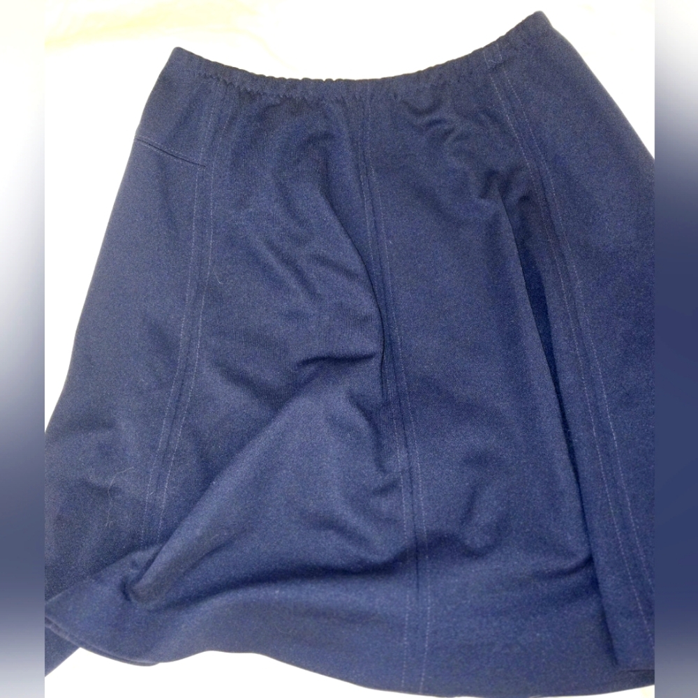 Vintage Navy blue knee length circle skirt,stitching looks handmade. No tags.